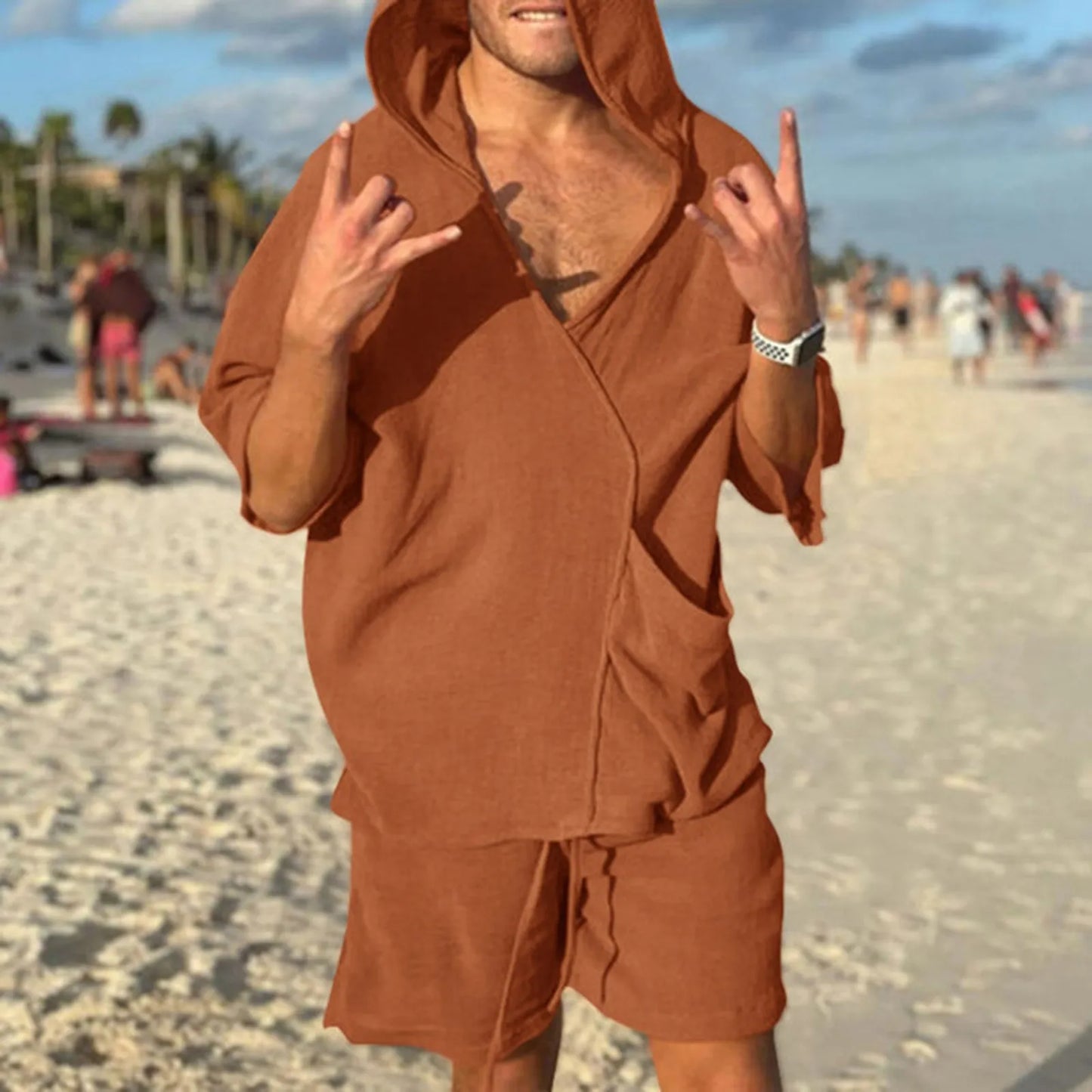 MALO - Cotton Linen Hooded Suit