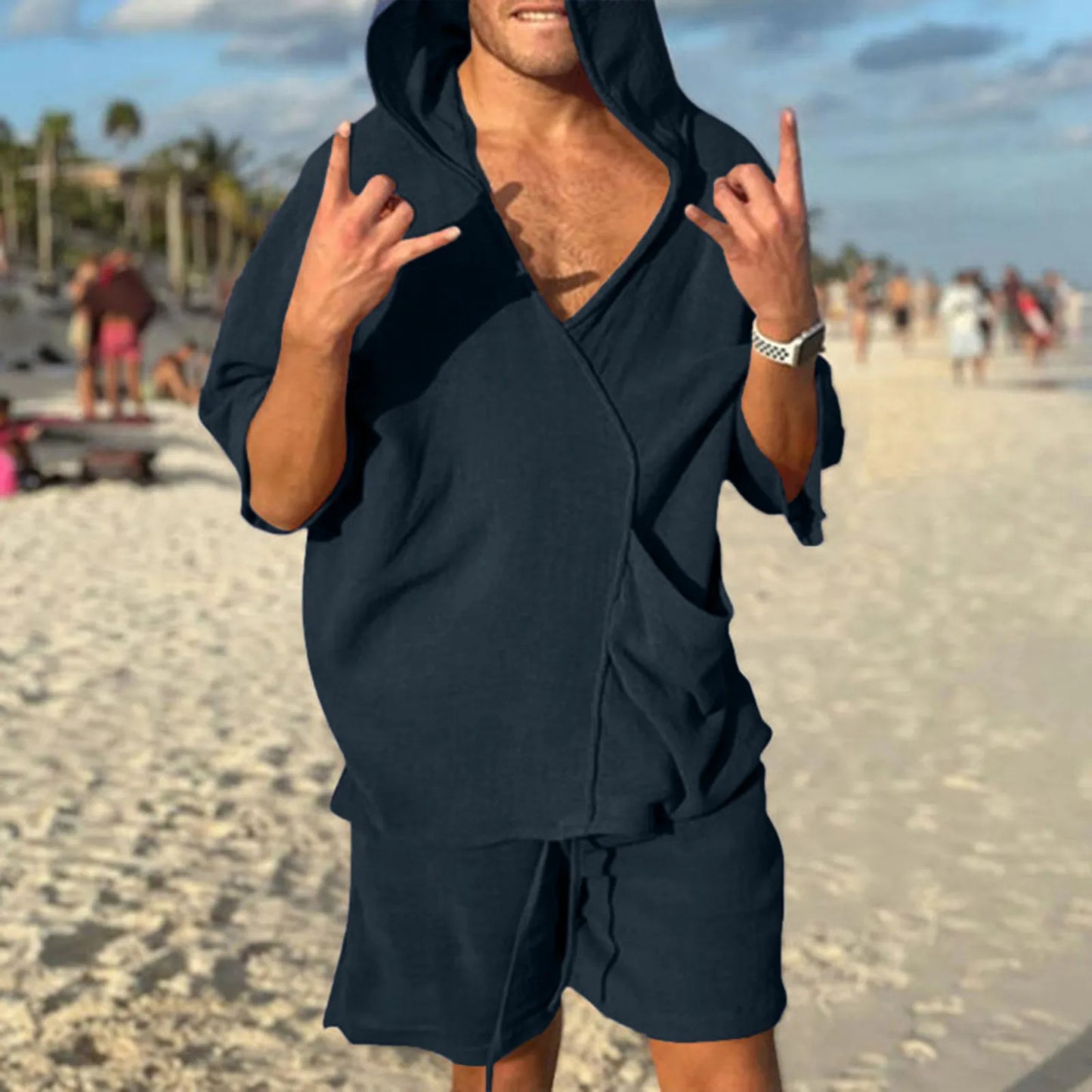 MALO - Cotton Linen Hooded Suit