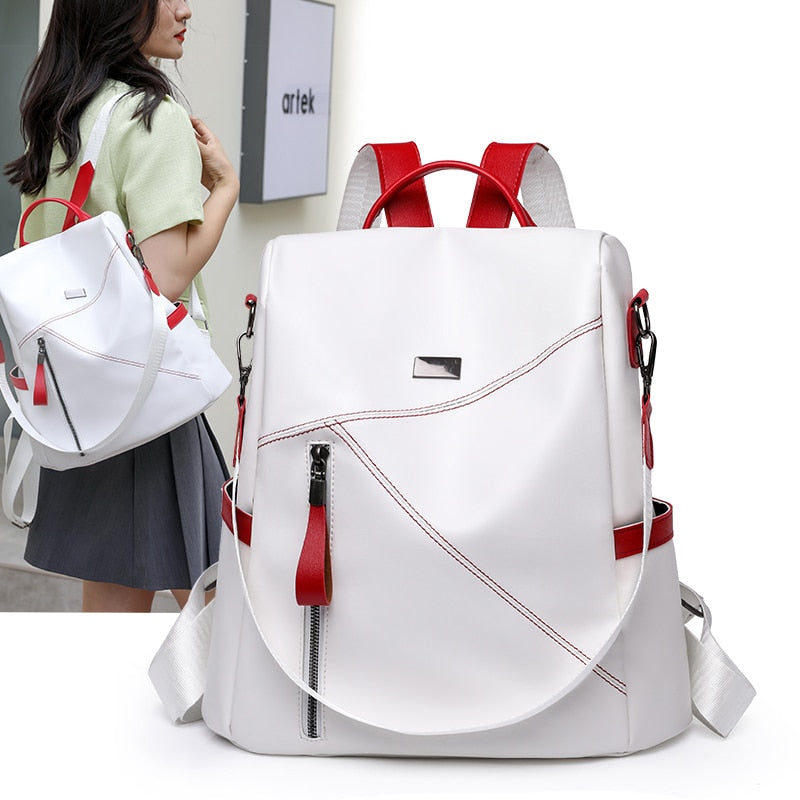 Ladies white online backpack