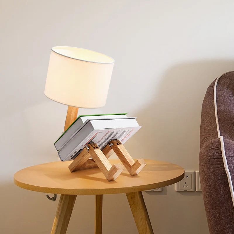 LILAS - Wooden Robot Lamp