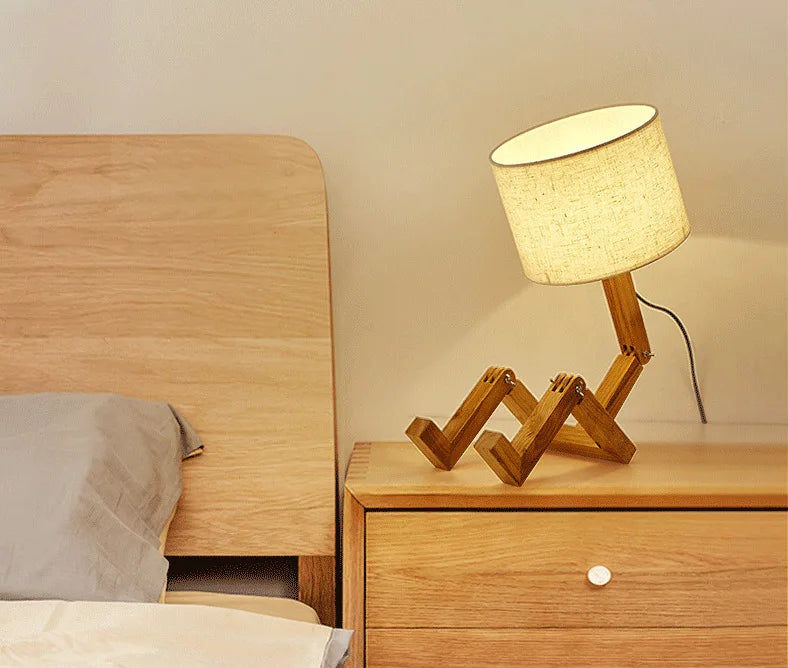 LILAS - Wooden Robot Lamp