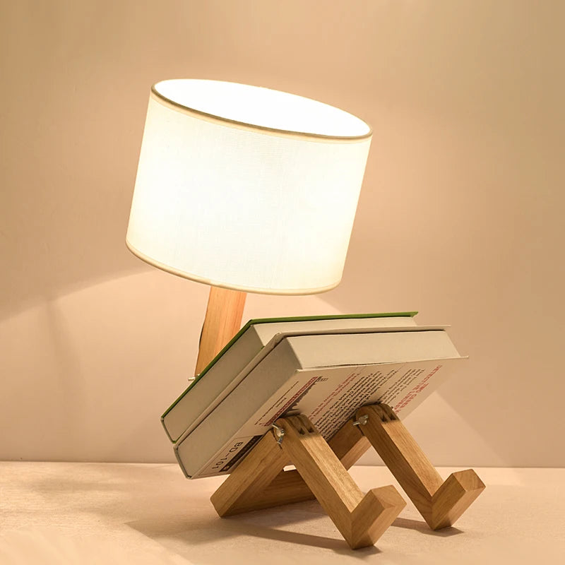 LILAS - Wooden Robot Lamp